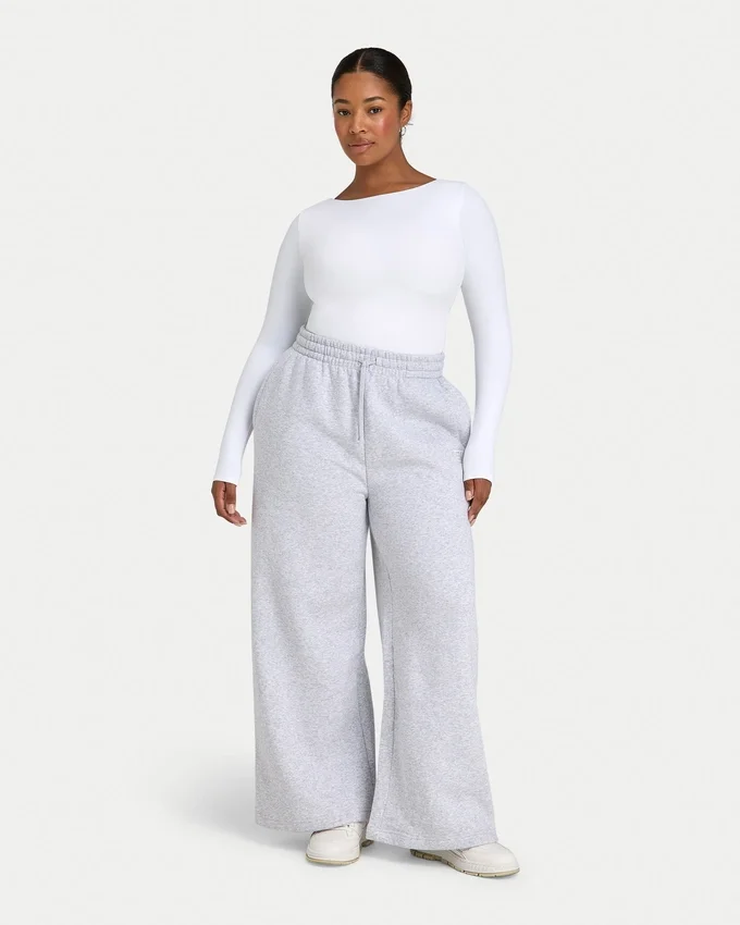Womens essentials dual wear long sleeve top – white Womens essentials dual wear long sleeve top – white