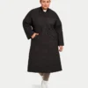 Womens longline puffer jacket – black