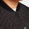 Womens longline puffer jacket – black
