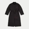 Womens longline puffer jacket – black