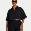 Womens resort crop shirt – black Womens resort crop shirt – black