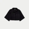 Womens resort crop shirt – black Womens resort crop shirt – black