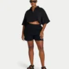 Womens resort crop shirt – black Womens resort crop shirt – black
