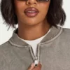 Womens signature washed bomber jacket