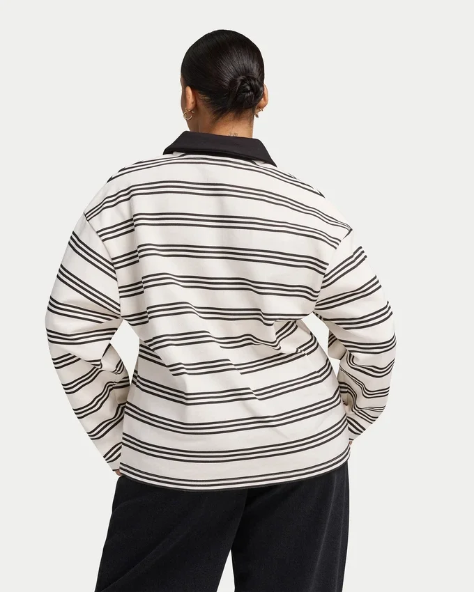 Womens striped rugby polo shirt Womens striped rugby polo shirt