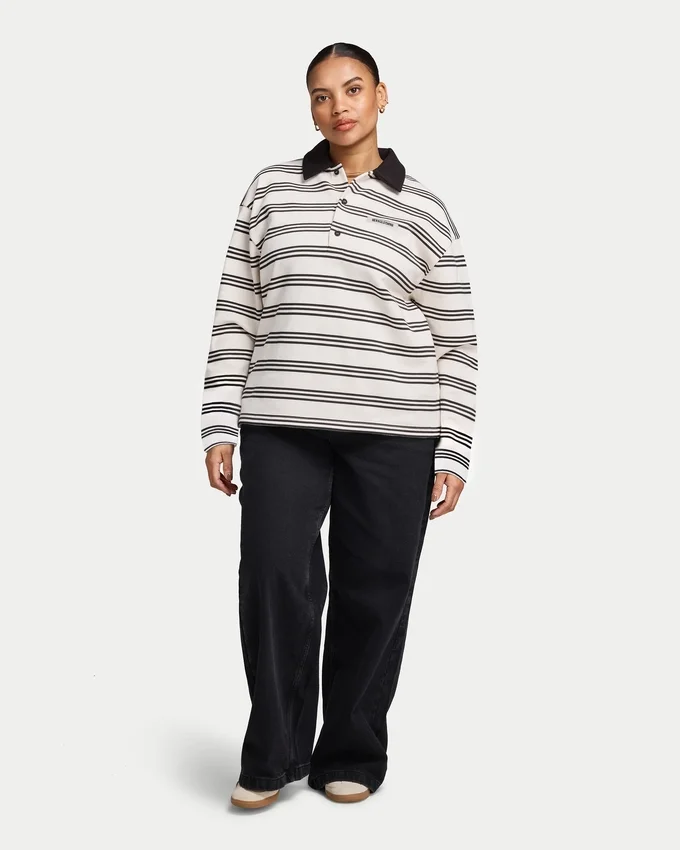Womens striped rugby polo shirt Womens striped rugby polo shirt