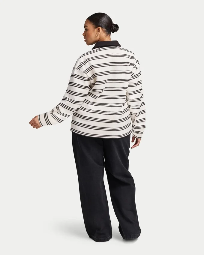 Womens striped rugby polo shirt Womens striped rugby polo shirt