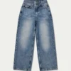 Womens wide leg denim jean – mid wash Womens wide leg denim jean – mid wash