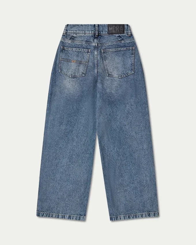Womens wide leg denim jean – mid wash Womens wide leg denim jean – mid wash