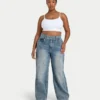 Womens wide leg denim jean – mid wash Womens wide leg denim jean – mid wash