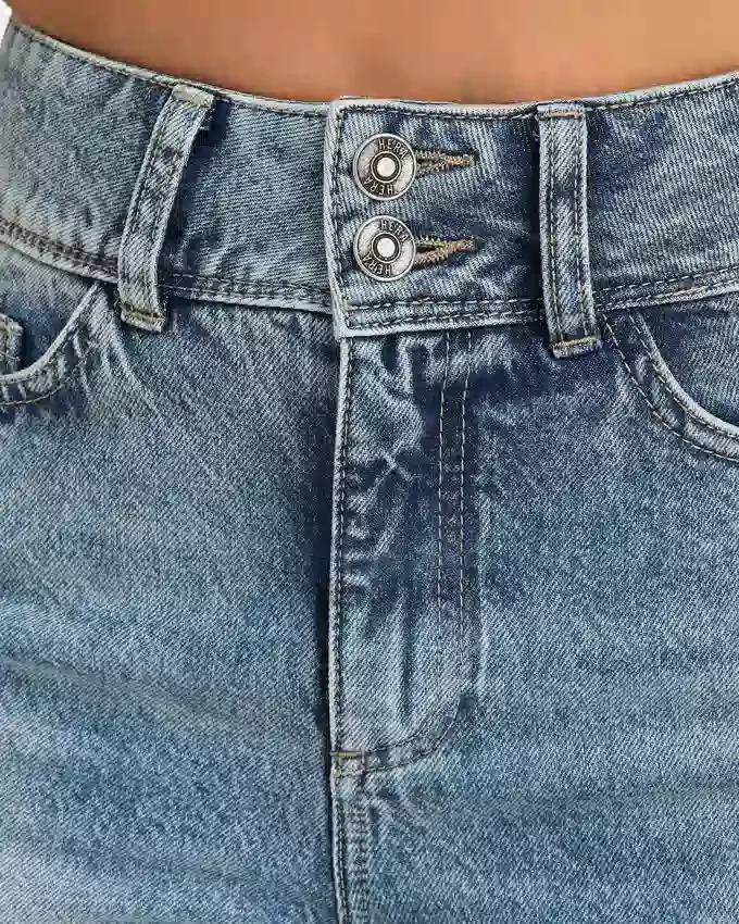 Womens wide leg denim jean – mid wash Womens wide leg denim jean – mid wash
