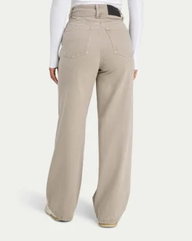 Womens wide leg denim jean – stone