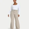 Womens wide leg denim jean – stone Womens wide leg denim jean – stone