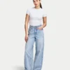 Womens wide leg jean – light blue Womens wide leg jean – light blue